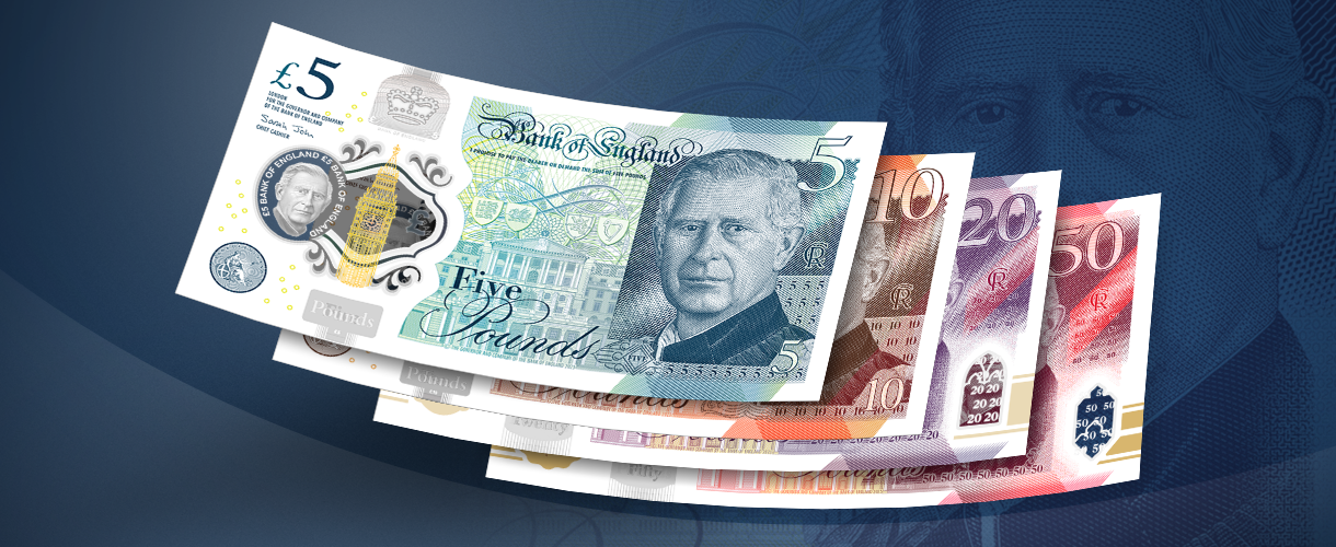 New UK banknotes featuring King Charles III revealed / Englanti: Charles III:n valtakauden ensimmäiset setelit käyttöönotetaan vuonna 2024